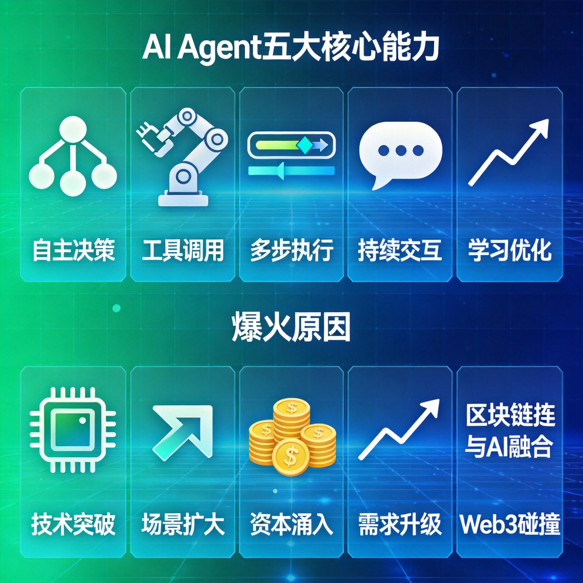  AI Agent核心能力与爆火原因可视化 